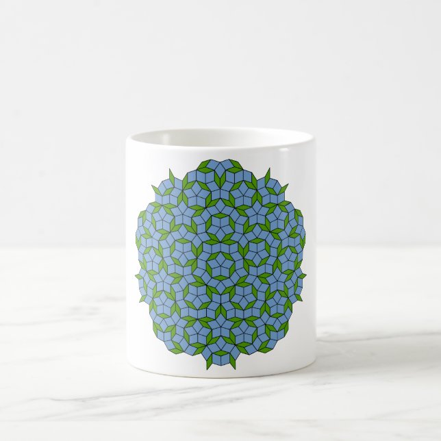 Green und Blue Penrose Rhombus Muster Kaffeetasse (Mittel)