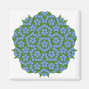 Green und Blue Penrose Rhombus Muster Magnet