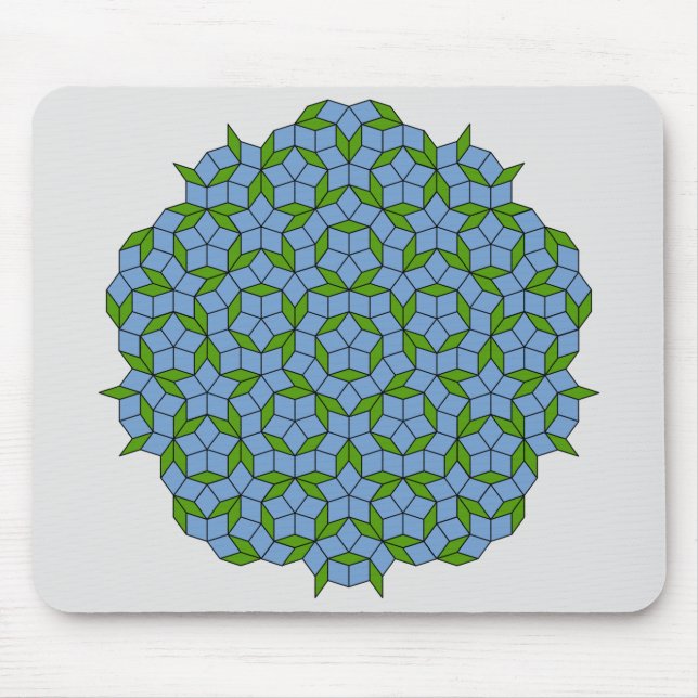 Green und Blue Penrose Rhombus Muster Mousepad (Vorne)