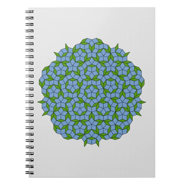 Green und Blue Penrose Rhombus Muster Notizblock (Vorderseite)