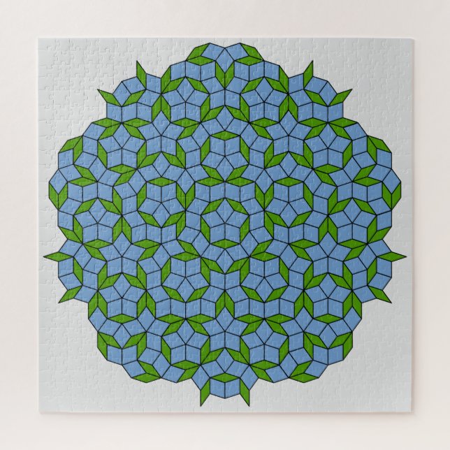 Green und Blue Penrose Rhombus Muster Puzzle (Vertikal)