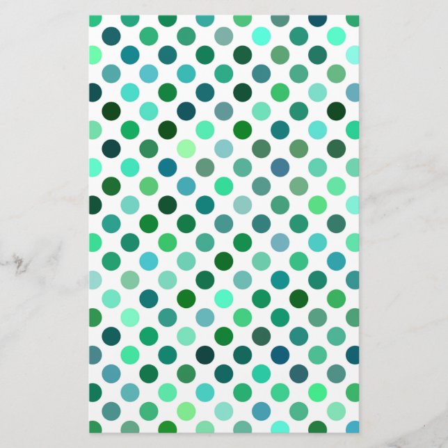 Green und Blue Polka Dot Briefpapier (Vorderseite)