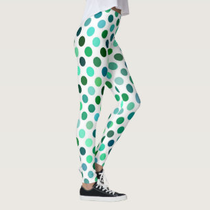 Green und Blue Polka Dot Leggings
