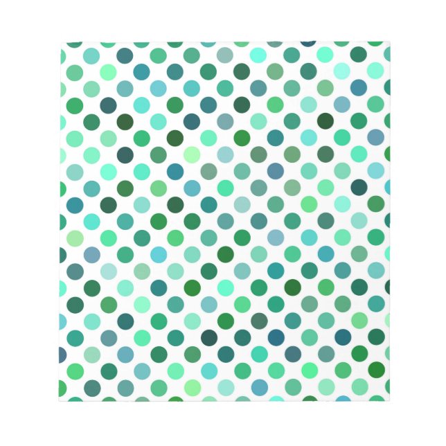 Green und Blue Polka Dot Notizblock (Vorderseite)