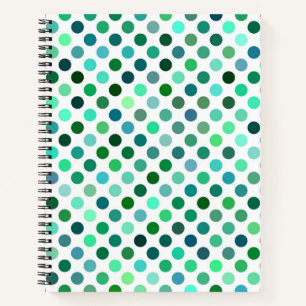 Green und Blue Polka Dot Notizbuch