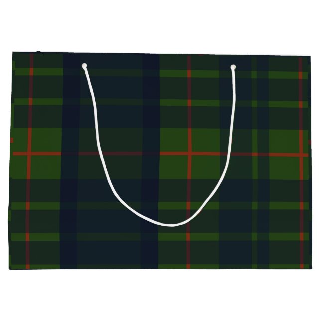 Green und Blue Red Tartan Kariert schottisch Karie Große Geschenktüte (Rückseite)