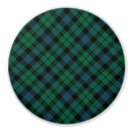 Green und Blue Scottish Kariert Clan MacKay Tartan Keramikknauf
