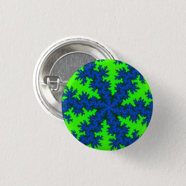 Green und Blue Snowflake Button (Vorne & Hinten)