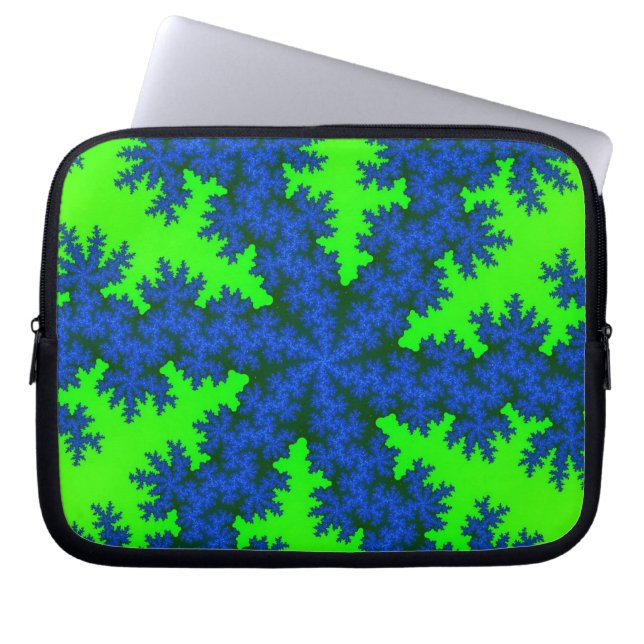 Green und Blue Snowflake Laptopschutzhülle (Vorderseite)