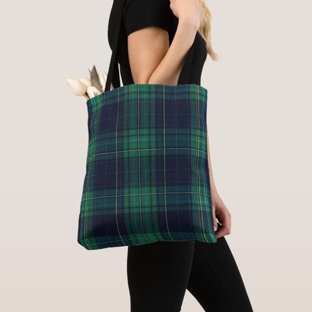 Green und Blue Tartan Kariert (Von Nahem)