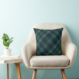 Green und Blue Tartan Kariert Kissen