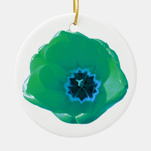 Green und Blue Tulip Custom Geburtstag Keramikornament