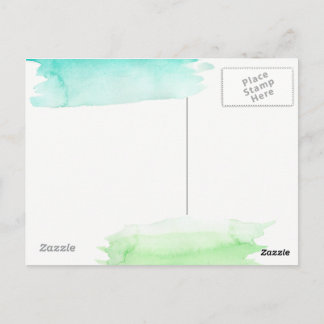 Green und Blue Watercolor Hallo Postcard Postkarte