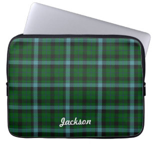 Green und Blues Tartan Kariertes Muster Laptopschutzhülle
