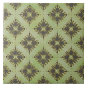 Green und Bronze Diamond Burst Pattern Fliese