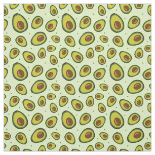 Green und Brown Avocado Fruchtscheiben Muster Stoff