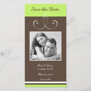 Green und Brown Save the Date Foto Cards
