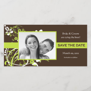 Green und Brown Save the Date Foto Cards