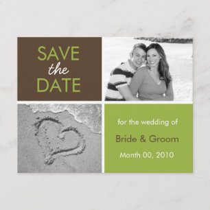 Green und Brown Save the Date Foto Cards