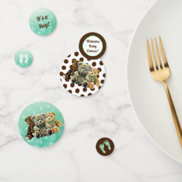Green und Brown Teddy Bear Themed Konfetti