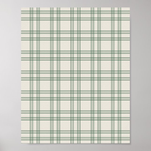 Green und Cream Gingham Poster (Vorne)