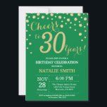 Green und Gold 30. Geburtstag Diamant Einladung<br><div class="desc">30. Geburtstag Einladung mit Green und Gold Glitzer Diamond Hintergrund. Gold Confetti. Erwachsener Geburtstag. Männer oder Frauen zum Geburtstag. Für weitere Anpassungen klicken Sie bitte auf die Schaltfläche "Anpassen" und verwenden Sie unser Designwerkzeug,  um diese Vorlage zu ändern.</div>