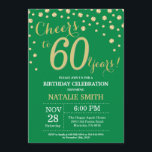 Green und Gold 60. Geburtstag Diamant Einladung<br><div class="desc">60. Geburtstag Einladung mit Green und Gold Glitzer Diamond Hintergrund. Gold Confetti. Erwachsener Geburtstag. Männer oder Frauen zum Geburtstag. Für weitere Anpassungen klicken Sie bitte auf die Schaltfläche "Anpassen" und verwenden Sie unser Designwerkzeug,  um diese Vorlage zu ändern.</div>