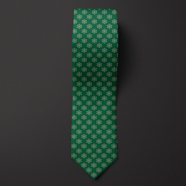 Green und Gold Atom Muster Krawatte (Von Creator hochgeladen)