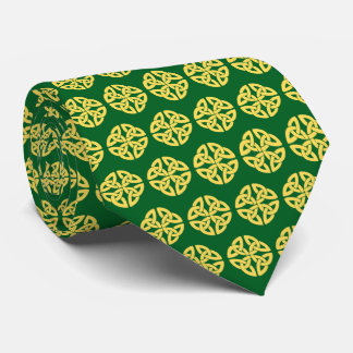 Green und Gold Celtic Knot Pattern Krawatte
