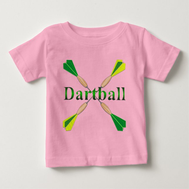 Green und Gold Dartball Darts Baby T-shirt (Vorderseite)