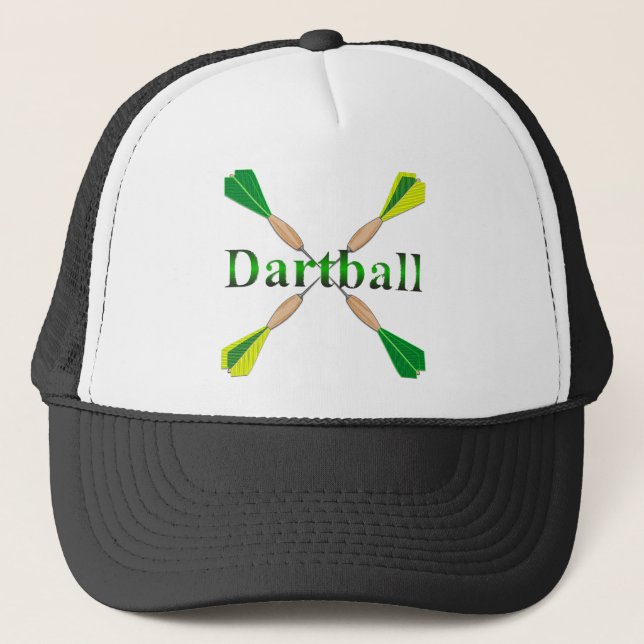 Green und Gold Dartball Darts Truckerkappe (Vorderseite)