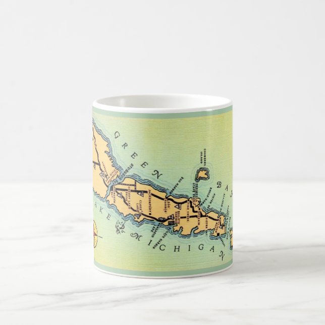 Green und Gold Door Landkreis Wisconsin Karte Kaffeetasse (Mittel)