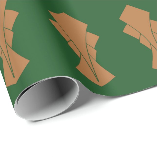 Green und Gold Fantail Geschenkpapier (Rolleneckpunkt)