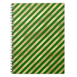 Green und Gold Festive Strip Notebook Notizblock