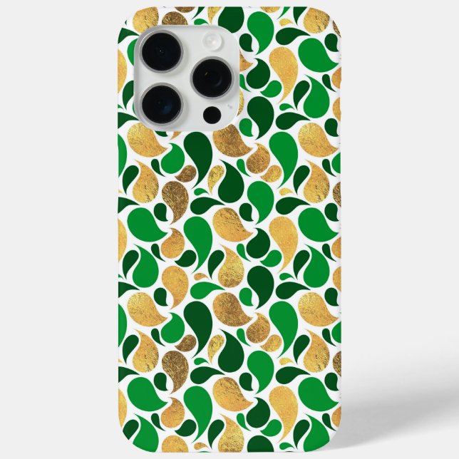 Green und Gold Glitzer Festive Pattern Fusion Case-Mate iPhone Hülle (Rückseite)