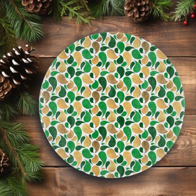 Green und Gold Glitzer Festive Pattern Fusion Schneidebrett (Von Creator hochgeladen)