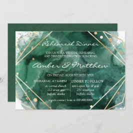 Green und Gold Glitzer Probe Dinner Einladung