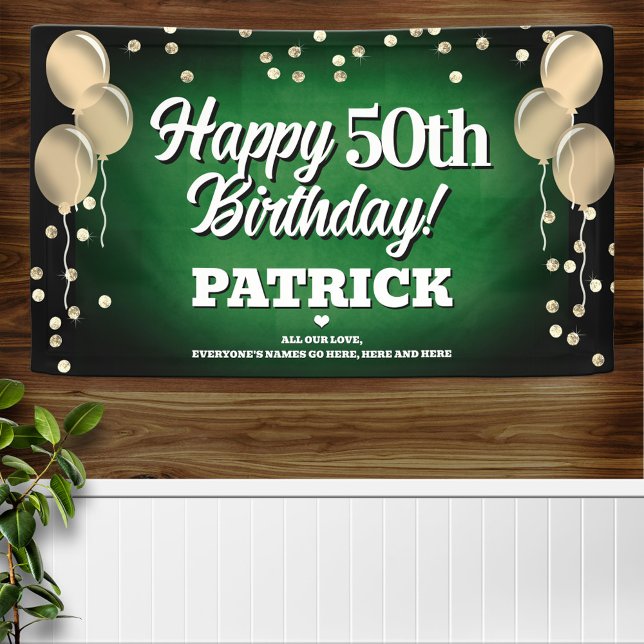 Green und Gold Happy Birthday Banner (Von Creator hochgeladen)