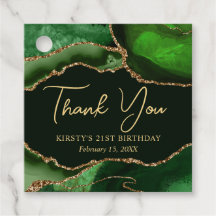 Green und Gold Imitats Glitzer Agate Birthday Part