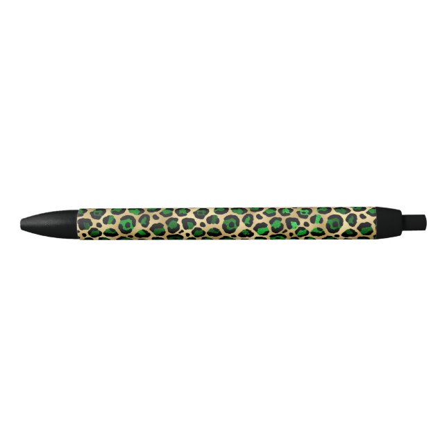 Green und Gold Leopard Print Kugelschreiber (Vorderseite)