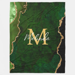 Green und Gold-Marmor Agate Fleecedecke
