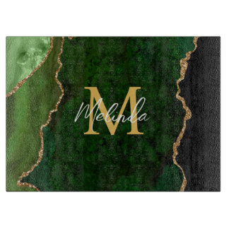 Green und Gold-Marmor Agate Schneidebrett
