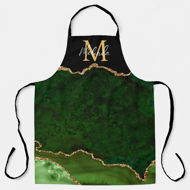 Green und Gold-Marmor Agate Schürze (Vorderseite)
