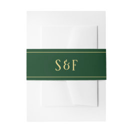 Green und Gold Monogram Einladungsbanderole