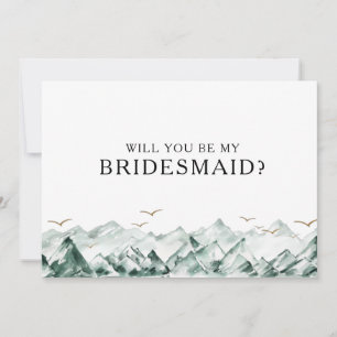 Green und Gold Mountain Bridesmaid - Vorschlagskar Einladung