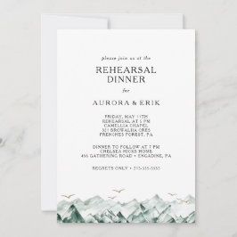 Green und Gold Mountain Probe Dinner Einladung