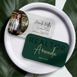 Green und Gold Realtor Broker Real Anwesen Agent Visitenkarte