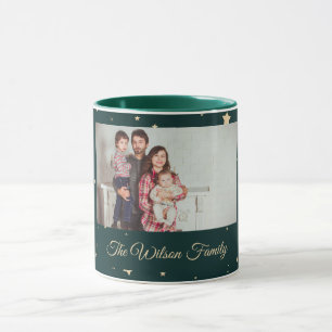 Green und Gold Staright Foto Weihnachten Tasse