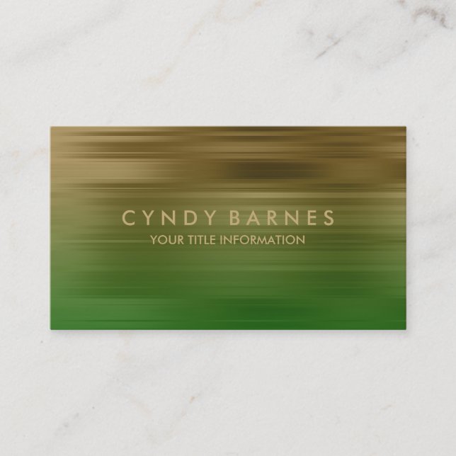 Green und Gold Strip Business Card Visitenkarte (Vorderseite)