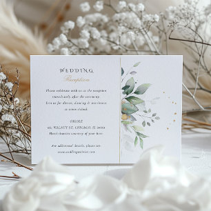 Green und Gold Watercolor Hochzeitskarte Begleitkarte